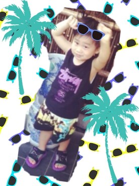 すぅくぅさん(キッズ・100cm)の夏コーディネート