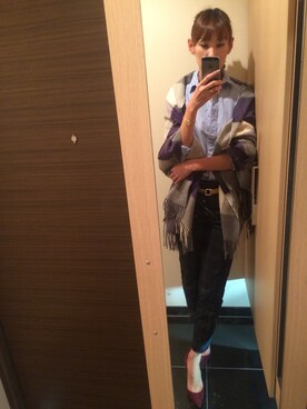 「ブラックウォッチ」｜「アイテム（腕時計）」を使った、みーじんさん（レディース・168cm）の秋コーディネート