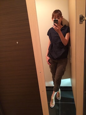 「カーゴパンツ」｜みーじんさん（レディース・168cm）の夏コーディネート