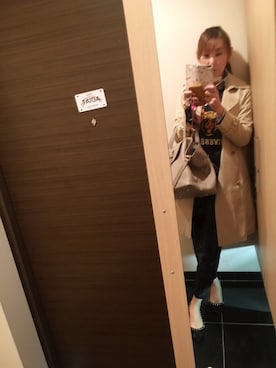 「ブラックウォッチ」｜「アイテム（トレンチコート）」を使った、みーじんさん（レディース・168cm）の冬コーディネート