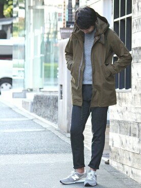 「アンクルパンツ」｜「アイテム（モッズコート）」を使った、LASKA officialさん（メンズ・183cm）の秋コーディネート
