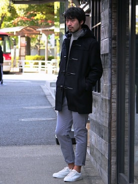 「JOURNAL STANDARD（ジャーナルスタンダード）のアイテム（ダッフルコート）」を使った、LASKA officialさん（メンズ・183cm）の秋コーディネート