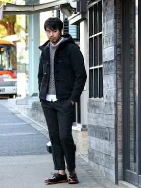 「JOURNAL STANDARD（ジャーナルスタンダード）のアイテム（ダッフルコート）」を使った、LASKA officialさん（メンズ・183cm）の秋コーディネート
