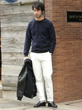 「JOURNAL STANDARD（ジャーナルスタンダード）のアイテム（スタジャン）」を使った、LASKA officialさん（メンズ・183cm）の冬コーディネート