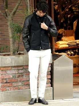 「JOURNAL STANDARD（ジャーナルスタンダード）のアイテム（スタジャン）」を使った、LASKA officialさん（メンズ・183cm）の冬コーディネート