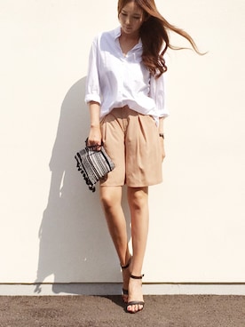 「STYLE DELI（スタイルデリ）のアイテム（パンツ）」を使った、bibi♡さん（レディース・166cm）の夏コーディネート