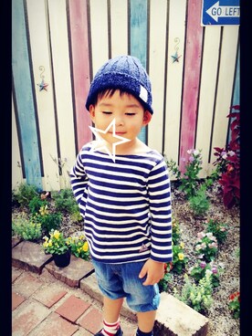 「MARKEY'S（マーキーズ）のアイテム（ソックス/靴下、その他）」を使った、ERENさん（キッズ・100cm）の秋コーディネート