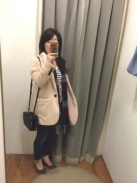 「Ungrid（アングリッド）のインディゴフレイドヘムストスリ（デニムパンツ）」を使った、Tanaka Yumiさん（レディース・152cm）の春コーディネート