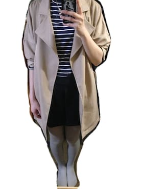 「花見」｜「アイテム（トレンチコート）」を使った、なみんさん（レディース・163cm）の春コーディネート