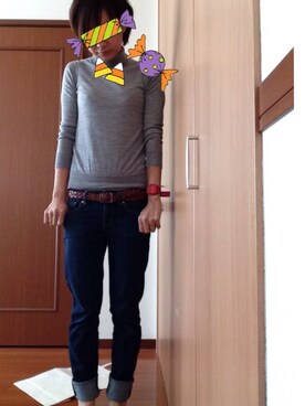 「クラークス」｜「アイテム（アナログ腕時計）」を使った、nahoさん（レディース・166cm）の秋コーディネート