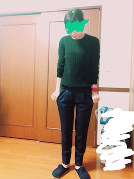 「ツイードパンツ」｜「アイテム（その他シューズ）」を使った、nahoさん（レディース・166cm）の冬コーディネート