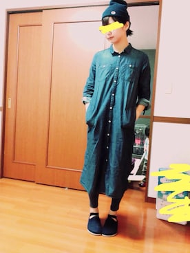 「アイテム（シャツワンピース）」を使った、nahoさん（レディース・166cm・20代）の冬コーディネート