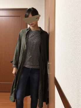 「フランネルシャツ」｜「アイテム（ワンピース/ドレス）」を使った、nahoさん（レディース・166cm）の秋コーディネート