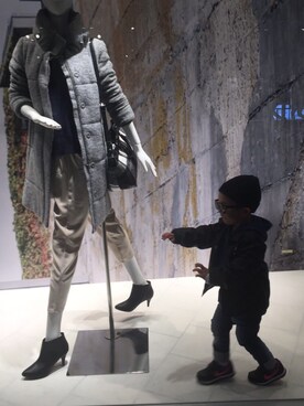 「アイテム（ナイロンジャケット）」を使った、RU.AI♡MAMANさん（キッズ・100cm）の秋コーディネート