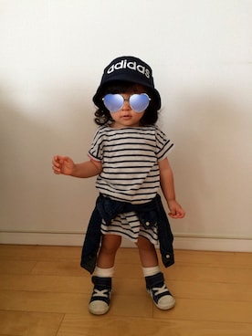 「ドラフトGAP」｜「アイテム（ワンピース/ドレス）」を使った、a.yuaaaさん（キッズ・70cm）の夏コーディネート