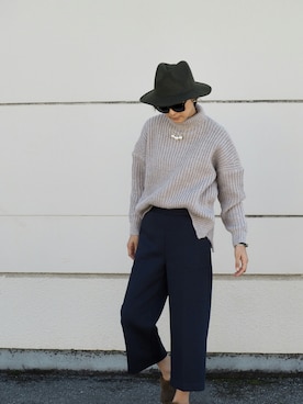 「タートル」｜「アイテム（帽子）」を使った、Lafneさん（レディース・164cm）の秋コーディネート