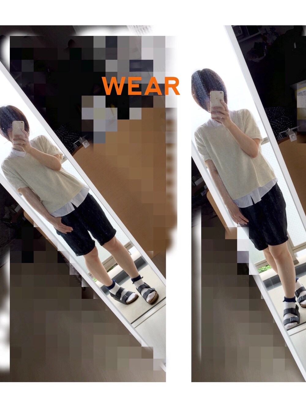 「birkenstock、黒、白シャツ、サンダルに靴下」｜「BIRKENSTOCKの＜BIRKENSTOCK＞∵MILANO EXCLUSIVE/ｻﾝﾀﾞﾙ（サンダル、ブラック系）」を使った、yukari-nさん（レディース・161cm）の夏コーディネートの1枚目の写真