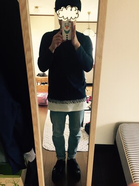 「NANO universe（ナノユニバース）のアイテム（Tシャツ/カットソー、ブルー系）」を使った、Ariaさん（メンズ）の春コーディネート