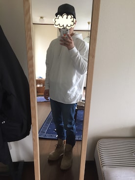 「yotsuba（ヨツバ）のアイテム（キャップ、ブラック系）」を使った、Ariaさん（メンズ）の春コーディネート