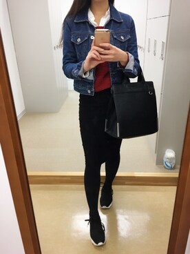 「Ameri（アメリ）のアイテム（スニーカー）」を使った、N.Y.さん（レディース・158cm）の秋コーディネート