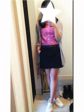 「Abercrombie&Fitch（アバークロンビーアンドフィッチ）のアイテム（カーディガン/ボレロ）」を使った、ch1kaさん（レディース・158cm）の春コーディネート
