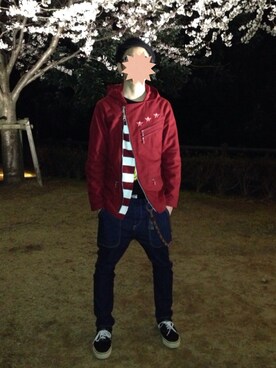 「ピクニック」｜「アイテム（財布/小物）」を使った、アナーキー田中さん（メンズ・171cm）の春コーディネート