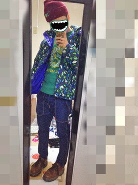 「ROLLING CRADLE（ローリングクレイドル）のアイテム（ダウンジャケット/コート）」を使った、アナーキー田中さん（メンズ・171cm）の冬コーディネート