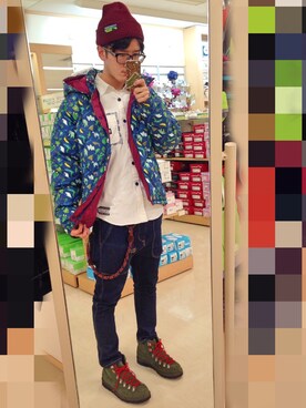 「ROLLING CRADLE（ローリングクレイドル）のアイテム（ジャケット/アウター）」を使った、アナーキー田中さん（メンズ・171cm）の冬コーディネート