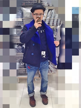 「バレンタインデートスタイル」｜「アイテム（その他アウター）」を使った、アナーキー田中さん（メンズ・171cm）の冬コーディネート