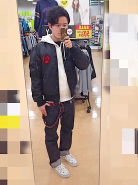 「GLWWのアイテム」を使った、アナーキー田中さん（メンズ・171cm）の春コーディネート