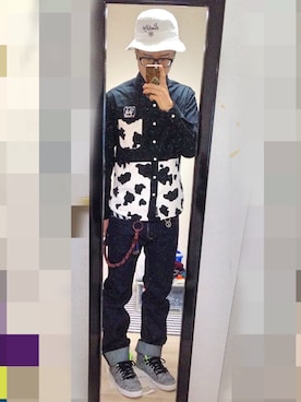 「GLWWのアイテム」を使った、アナーキー田中さん（メンズ・171cm）の春コーディネート