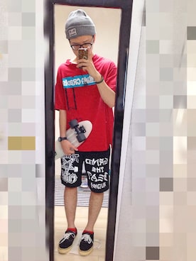 「ROLLING CRADLE（ローリングクレイドル）のアイテム（ニットキャップ/ビーニー）」を使った、アナーキー田中さん（メンズ・171cm）の春コーディネート