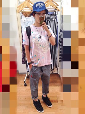 「seedleSs（シードレス）のアイテム」を使った、アナーキー田中さん（メンズ・171cm）の夏コーディネート