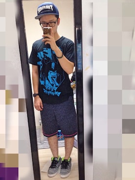 「THUNDERBOX（サンダーボックス）のアイテム（パンツ）」を使った、アナーキー田中さん（メンズ・171cm）の夏コーディネート