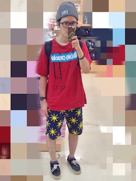 「ROLLING CRADLE（ローリングクレイドル）のアイテム（ニットキャップ/ビーニー）」を使った、アナーキー田中さん（メンズ・171cm）の夏コーディネート