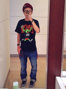 「seedleSs（シードレス）のアイテム」を使った、アナーキー田中さん（メンズ・171cm）の夏コーディネート