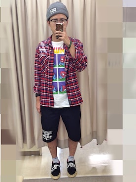 「ROLLING CRADLE（ローリングクレイドル）のアイテム（ニットキャップ/ビーニー）」を使った、アナーキー田中さん（メンズ・171cm）の秋コーディネート