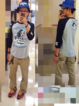 「SABBAT13（サバト）のアイテム（パンツ）」を使った、アナーキー田中さん（メンズ・171cm）の秋コーディネート