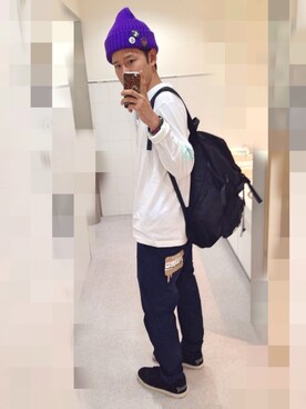 「SABBAT13（サバト）のアイテム（バッグ）」を使った、アナーキー田中さん（メンズ・171cm）の秋コーディネート