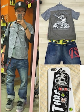 「SQUAIR（スクエア）のアイテム」を使った、アナーキー田中さん（メンズ・171cm）の秋コーディネート