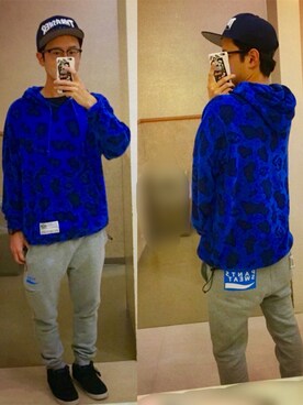 「ROLLING CRADLE（ローリングクレイドル）のアイテム（パーカー）」を使った、アナーキー田中さん（メンズ・171cm）の秋コーディネート