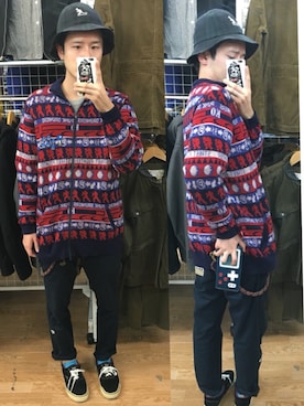 「靴下チラ見せ」｜「アイテム（財布/小物）」を使った、アナーキー田中さん（メンズ・171cm）の冬コーディネート