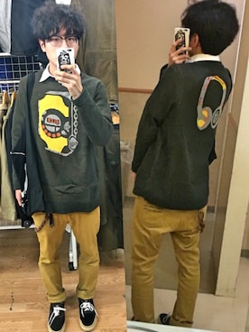 「ROLLING CRADLE（ローリングクレイドル）のアイテム（ニット/セーター）」を使った、アナーキー田中さん（メンズ・171cm）の冬コーディネート