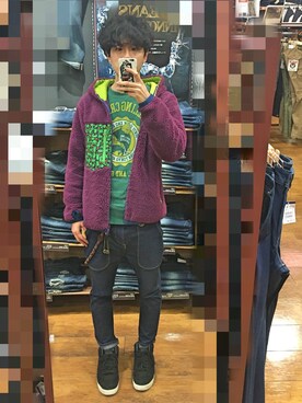 「ROLLING CRADLE（ローリングクレイドル）のアイテム（その他トップス）」を使った、アナーキー田中さん（メンズ・171cm）の冬コーディネート