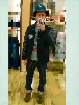 PUNK DRUNKERSのブーツを使ったメンズ人気ファッションコーディネート 