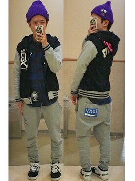 「ANARC of hex（アナークオブヘックス）のアイテム」を使った、アナーキー田中さん（メンズ・171cm）の冬コーディネート