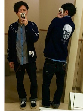 「ANARC of hex（アナークオブヘックス）のアイテム」を使った、アナーキー田中さん（メンズ・171cm）の冬コーディネート