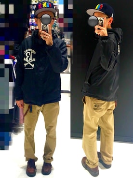 「SABBAT13（サバト）のアイテム（パンツ）」を使った、アナーキー田中さん（メンズ・171cm）の冬コーディネート