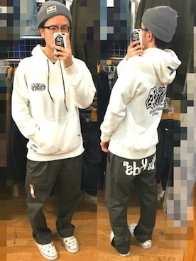 「ROLLING CRADLE（ローリングクレイドル）のアイテム（ニットキャップ/ビーニー）」を使った、アナーキー田中さん（メンズ・171cm）の春コーディネート