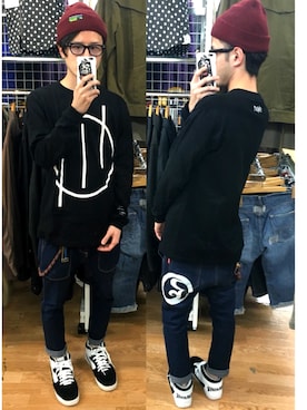 「seedleSs（シードレス）のアイテム」を使った、アナーキー田中さん（メンズ・171cm）の春コーディネート